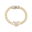 Butterfly Rhine Stone Necklace and Bracelet Set