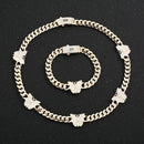 Butterfly Rhine Stone Necklace and Bracelet Set