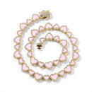 Pink Heart Necklace & Bracelet Set