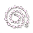 Pink Heart Necklace & Bracelet Set