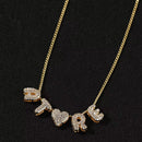 The "Amore" Crystal Pavé Heart and Initial Necklace