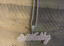 Double Plated Custom Name Plate Women’s Tennis Necklace - Boujee Collection By Jeneen