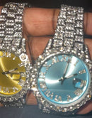 Iced Out Baby Blue Women’s Watch