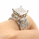 Square Cluster Ring 18K Silver Plated - Boujee Collection By Jeneen