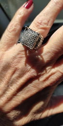 Square Cluster Ring 18K Silver Plated - Boujee Collection By Jeneen