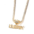 Young King Custom Men’s Name Plate & Tennis Necklace - Boujee Collection By Jeneen