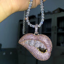 Diamond Lip Tennis Necklace - Boujee Collection By Jeneen