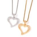 Small Hollow Heart Baguette Bling Iced Out Pendant - Boujee Collection By Jeneen